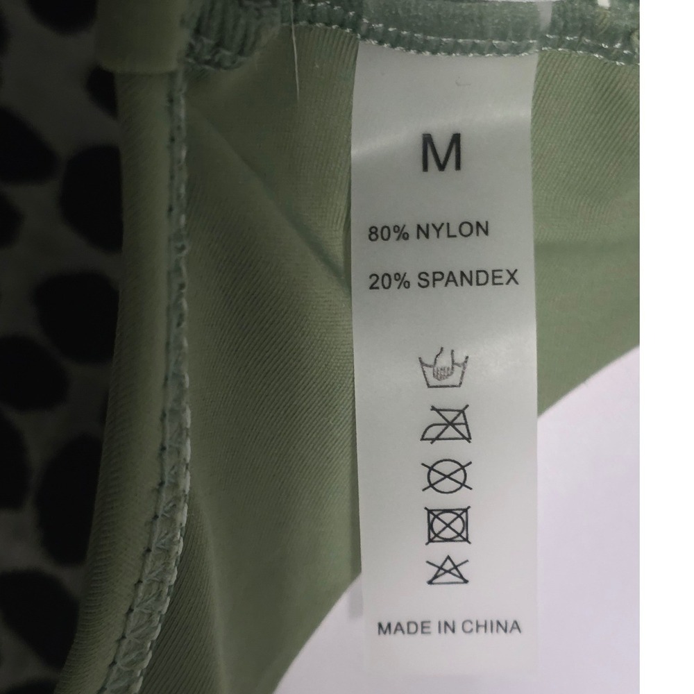 Womens Olive Green Striped Halter One Piece Swimsuit Women's Size M - Picture 4 of 4